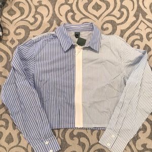 Wild Fable Blue & White Striped collared shirt (S)